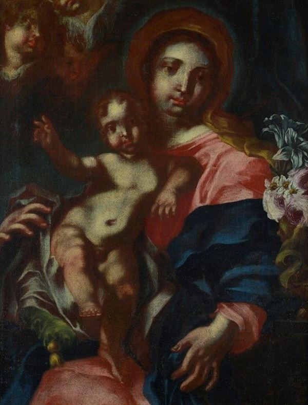 Scuola Genovese, XVII sec. - Madonna col Bambino