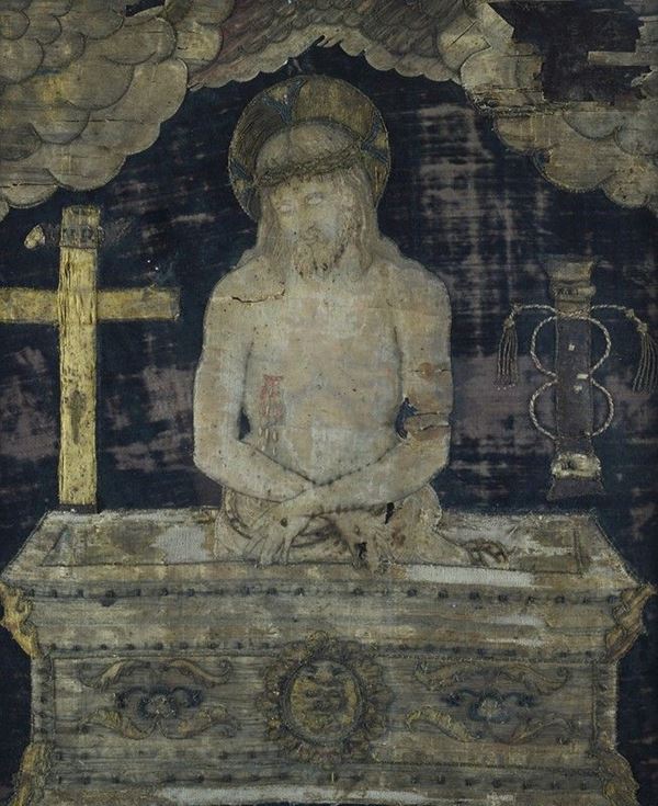 Anonimo, XVIII sec. - Cristo nel sepolcro e simboli della Passione