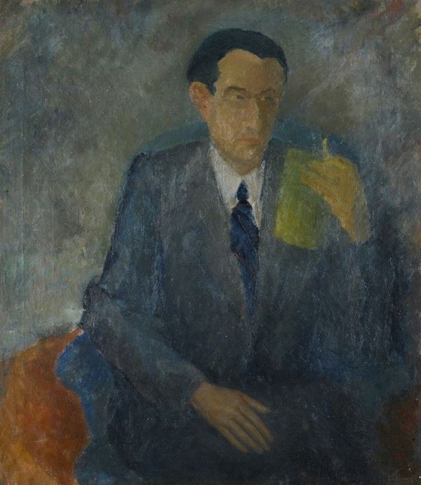 Guido Peyron - Ritratto di uomo con libro