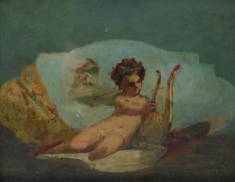 Mosè Bianchi - Putto con Arpa