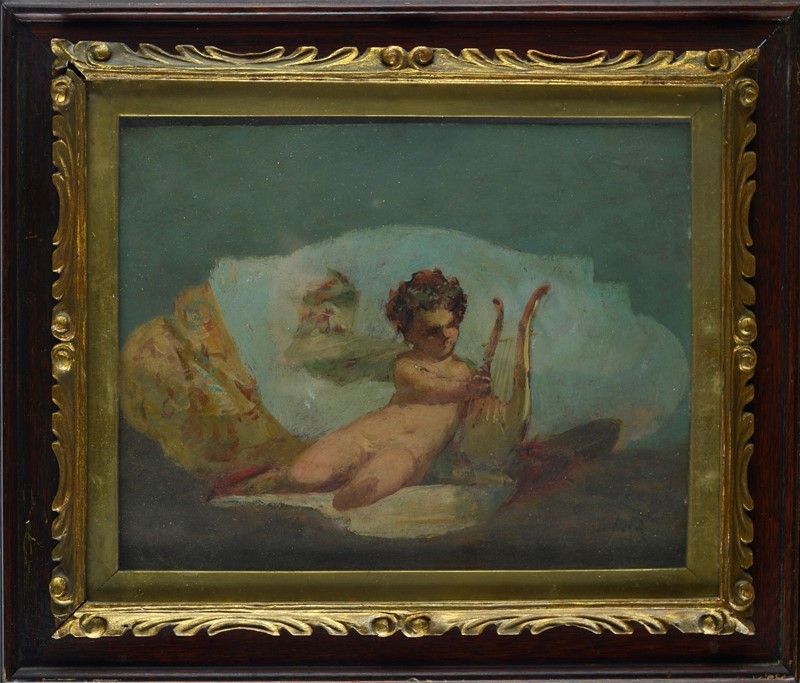 Mosè Bianchi - Putto con Arpa