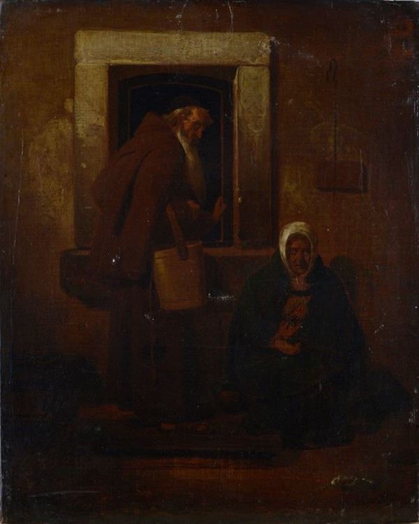 Anonimo, XIX sec. - Beggar and friar