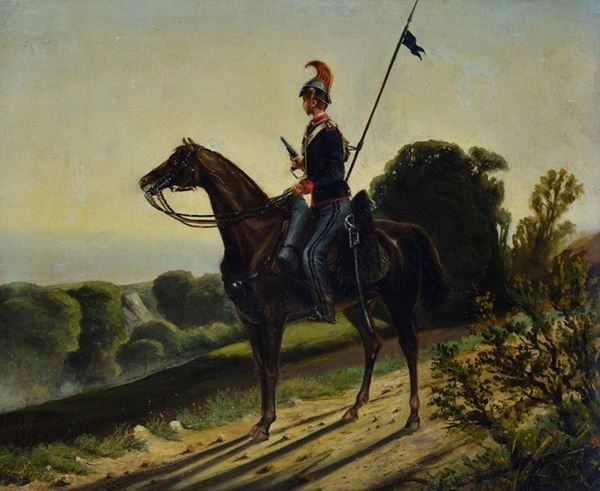 Anonimo, XX sec. - Soldato a cavallo