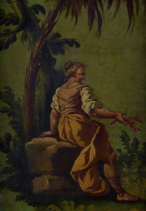 Scuola Veneta, XVIII Sec. - Figura Femminile con Corallo