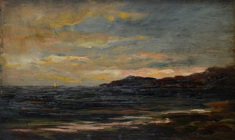 Anonimo, XIX - XX Sec. - Marina al Tramonto