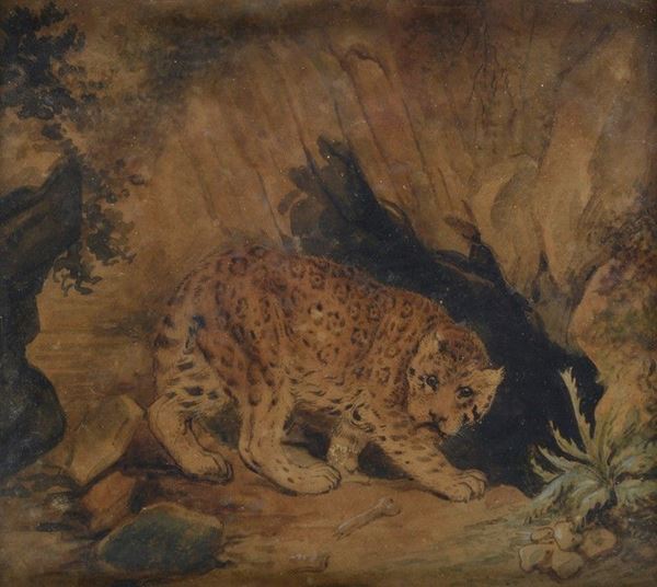 Scuola Europea, XIX sec. - The lair of the lynx