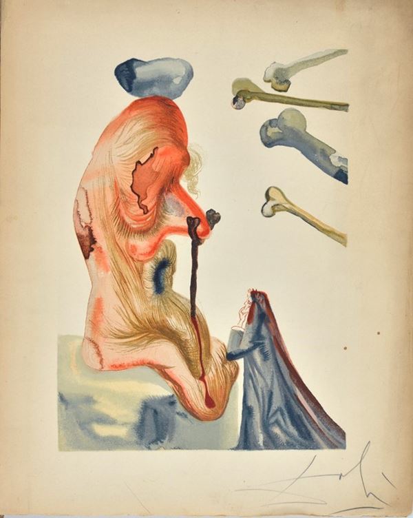 Salvador Dal&#236; : La Divina Commedia. (Inferno, Canto XVIII)   (1960)  - Litografia a colori - Asta ARTE MODERNA E CONTEMPORANEA - III - Galleria Pananti Casa d'Aste