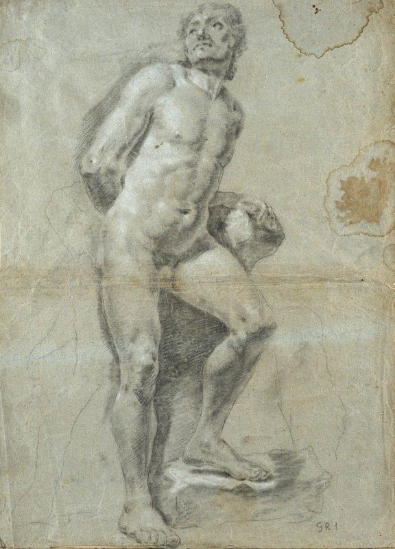 Attr. a Giovanni Battista Piazzetta - Nudo Maschile in Piedi