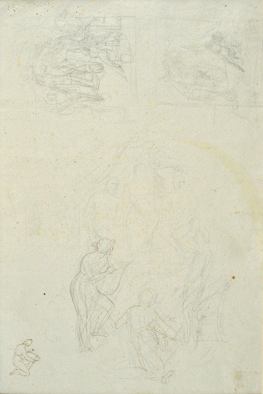 Giovanni Carnovali detto il Piccio - Studies for mythological compositions (front and back)