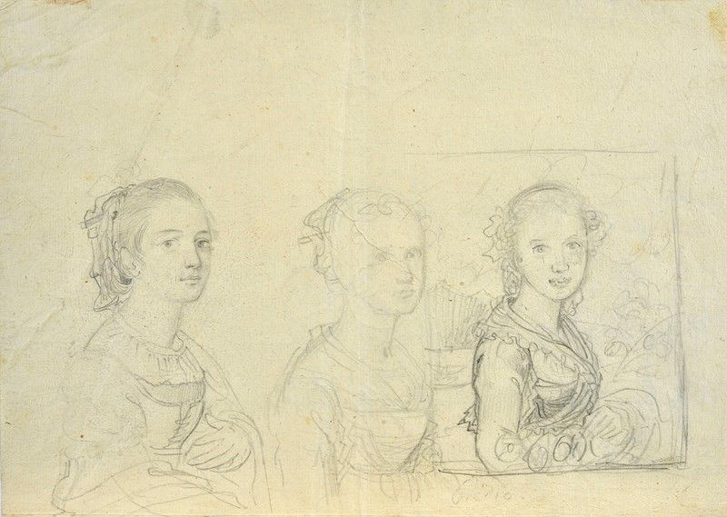 Attr. a Giovanni Carnovali Detto il Piccio - Studio per Ritratto Femminile