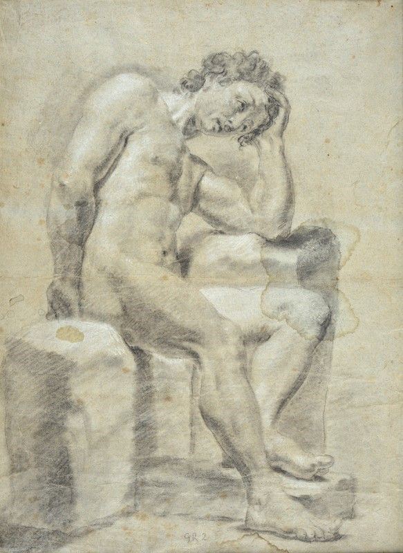 Attr. a Giovanni Battista Piazzetta - Nudo Seduto