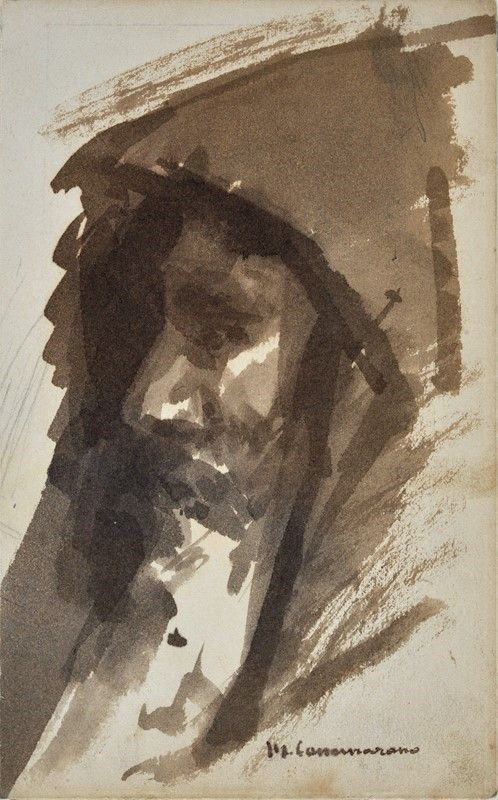Michele Cammarano - Figure of man with beard