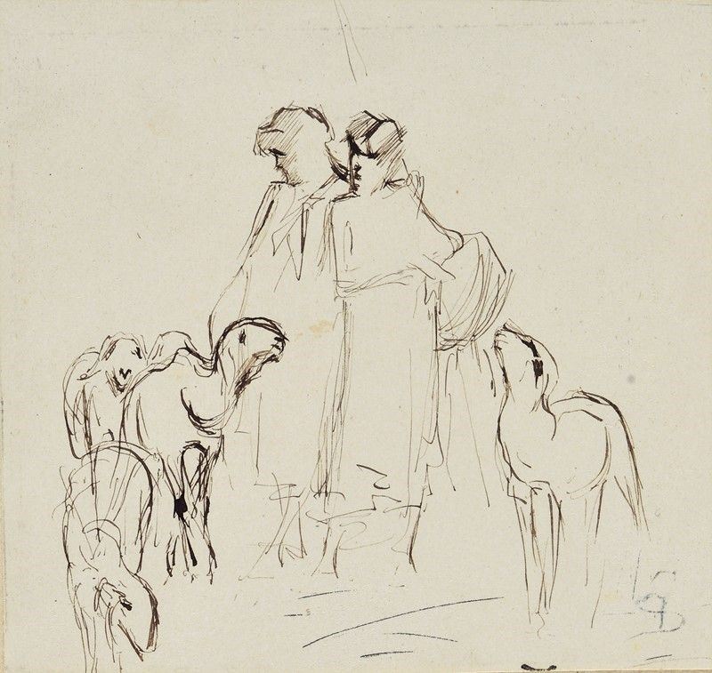 Giovanni Segantini - Studio per Pastorelle con Gregge