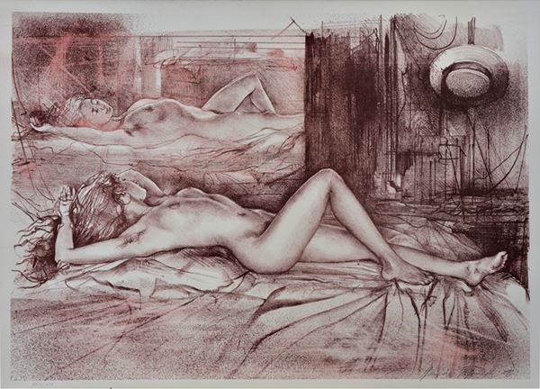 Romano Stefanelli : Nudi  - Litografia - Asta GRAFICA E MULTIPLI - Galleria Pananti Casa d'Aste