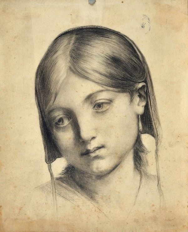Anonimo, XIX sec. : Testa di fanciulla  - Auction Da una collezione Milanese - Galleria Pananti Casa d'Aste