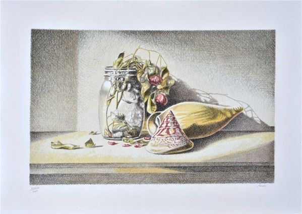 Sergio Nardoni : Natura morta  - Litografia - Asta GRAFICA E MULTIPLI - Galleria Pananti Casa d'Aste