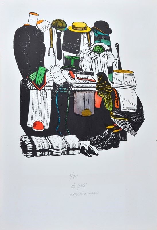 Fabio De Poli :  Without title  - Hand colored lithograph - Auction GRAPHICS, MULTIPLES AND EDITIONS - Galleria Pananti Casa d'Aste