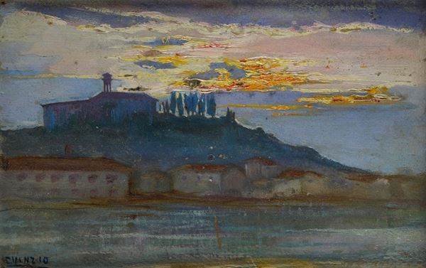 Giulio Cesare Vinzio - Paesaggio con case