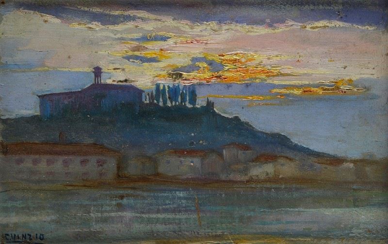 Giulio Cesare Vinzio - Paesaggio con Case
