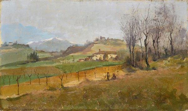 Luigi Gioli - Paesaggio con figure