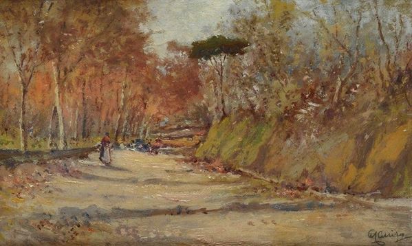 Giuseppe Casciaro - Paesaggio con figure 