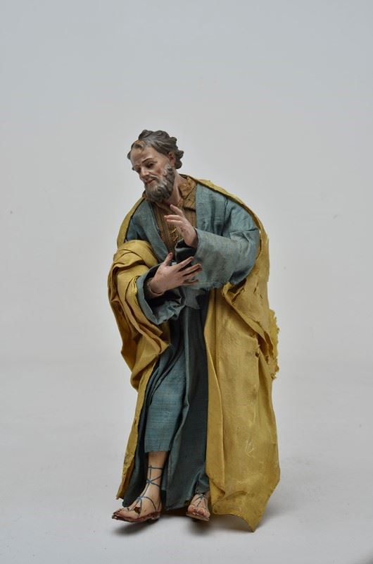 Scuola Italia Meridionale, XVIII sec. :  San Giuseppe  - Terracotta - Auction ANTIQUES  [..]