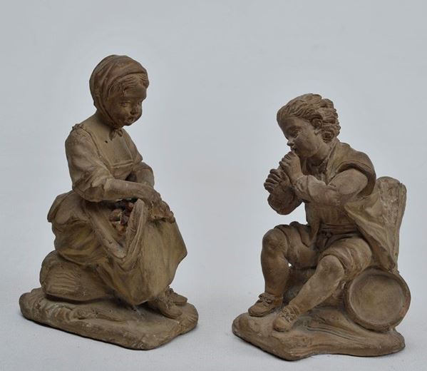 Pair of peasants  - Terracotta - Auction ANTIQUES - I - Galleria Pananti Casa d'Aste