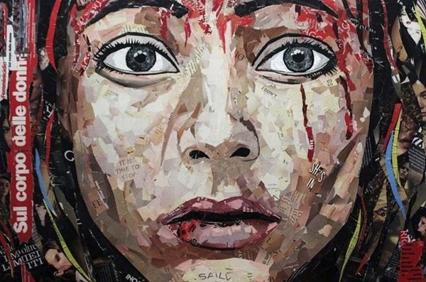 PAOLA MONTANARO - Paper collage on canvas
