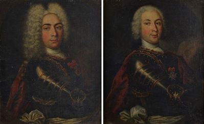 Coppia di Ritratti di Cavalieri in Armatura