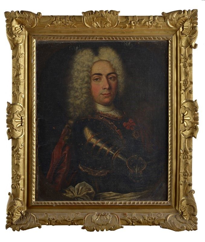 Scuola Francese, XVIII Sec. - Coppia di Ritratti di Cavalieri in Armatura