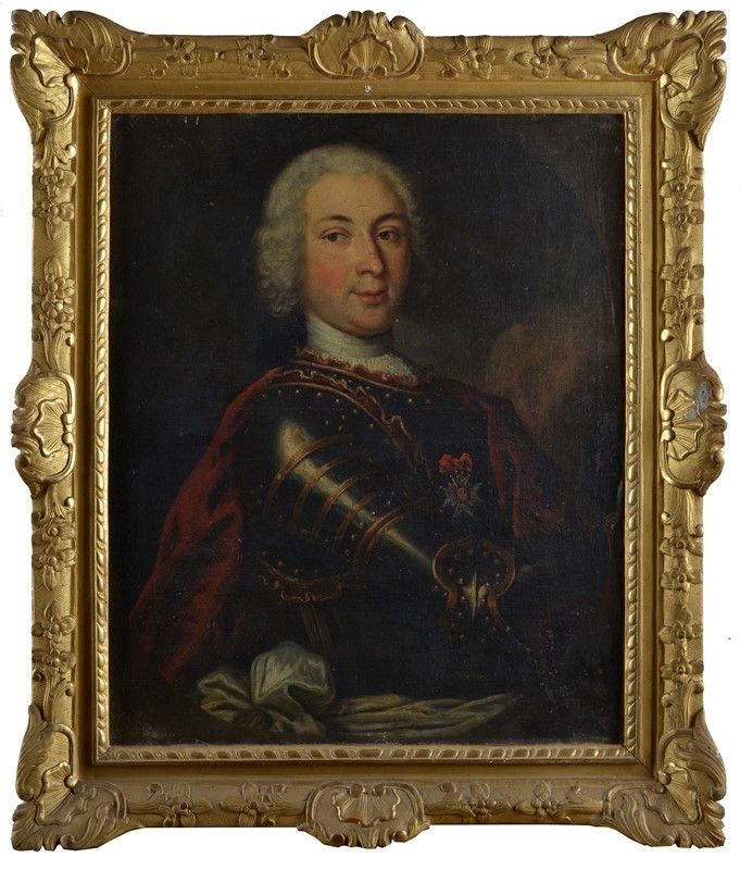Scuola Francese, XVIII Sec. - Coppia di Ritratti di Cavalieri in Armatura