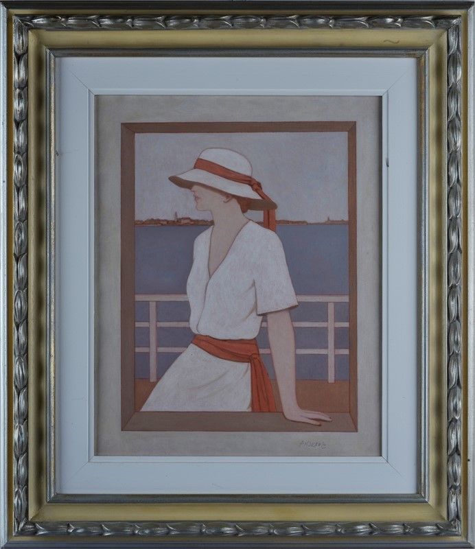 Aldo Andreolo - Ritratto di Signora con Cappello