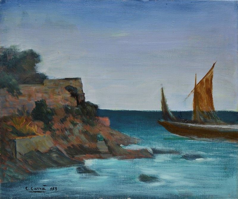 Carlo Carrà - Scogliera a Nervi