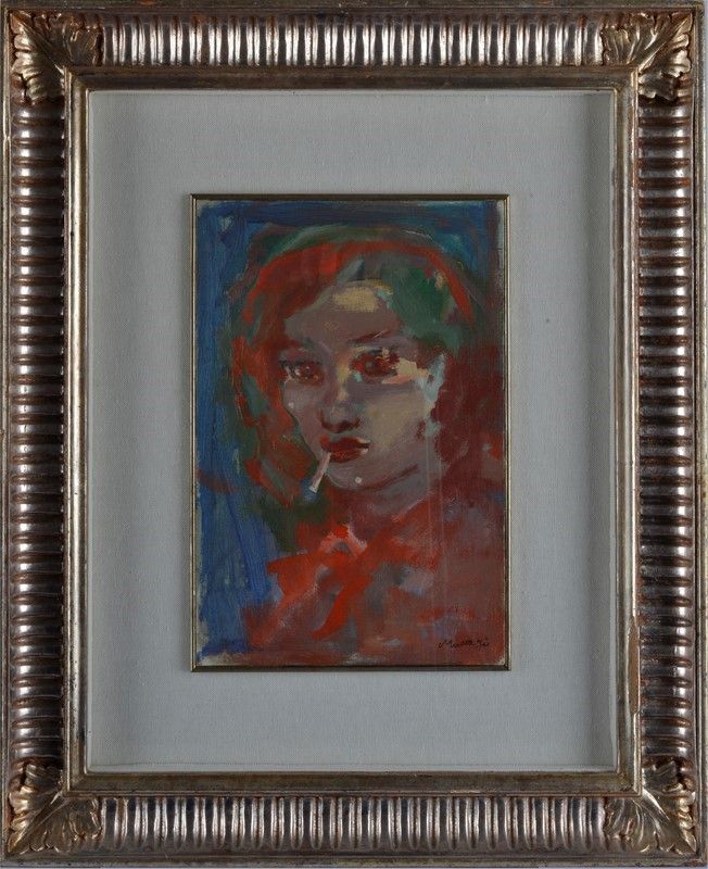 Mino Maccari - Ragazza con Sigaretta