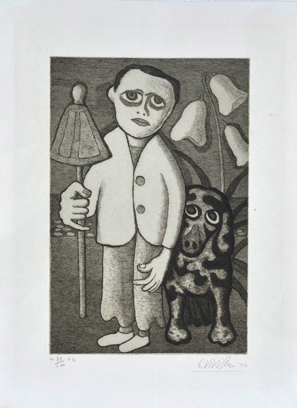 Giuseppe Viviani - Uomo con cane 