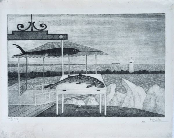 Giuseppe Viviani : Il gattuccio   (1939)  - Acquaforte - Asta ARTE MODERNA E CONTEMPORANEA - III - Galleria Pananti Casa d'Aste