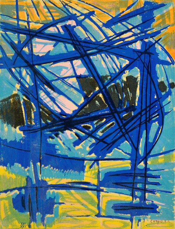Antonio Corpora : Without title  - Lithograph on velvet paper - Auction GRAPHICS, MULTIPLES AND EDITIONS - Galleria Pananti Casa d'Aste