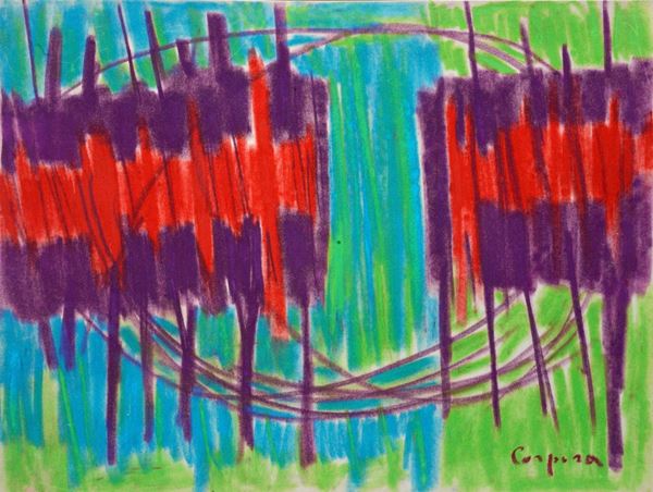 Antonio Corpora : Pastello verde  - Pastello su carta velluto - Asta ARTE MODERNA E CONTEMPORANEA - II - Galleria Pananti Casa d'Aste