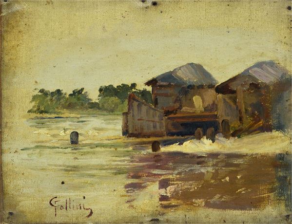 Attr. a Carlo Follini - Capanni sul lago