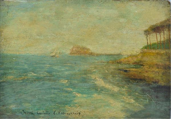 Anonimo, XIX sec. - Ischia, Veduta del Castello Aragonese