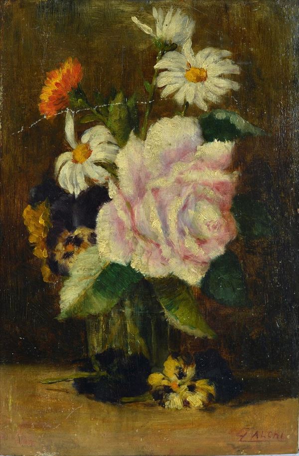 Anonimo, XX sec. - Bicchiere con fiori