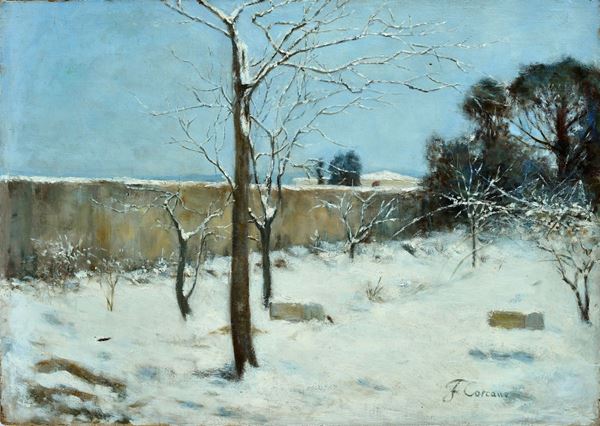 Filippo Carcano - Paesaggio innevato