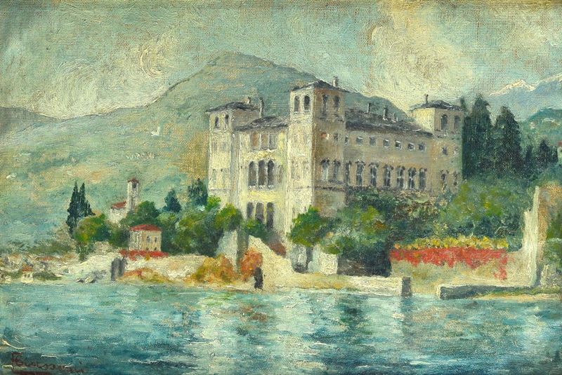 Anonimo, XX Sec. - Veduta di Palazzo Gallio a Gravedona