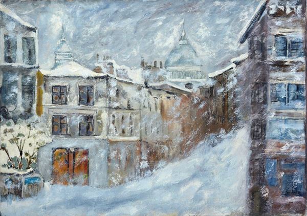 Anonimo, XX sec. - Paese innevato