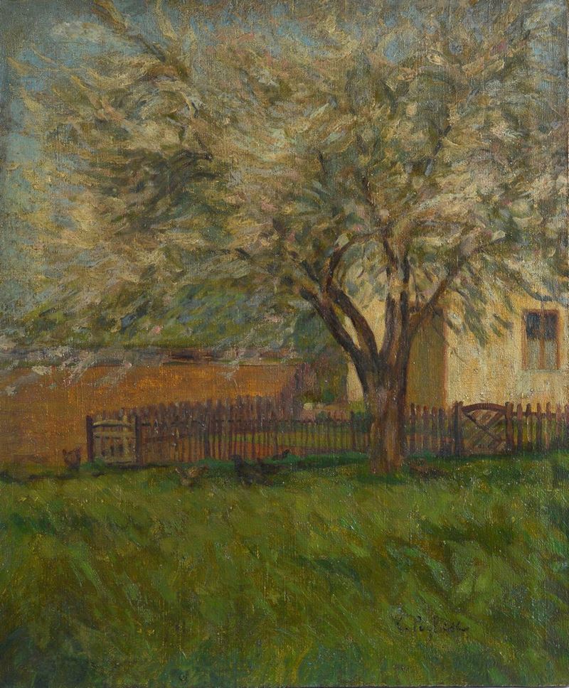 Anonimo, XX Sec. - Giardino con Albero
