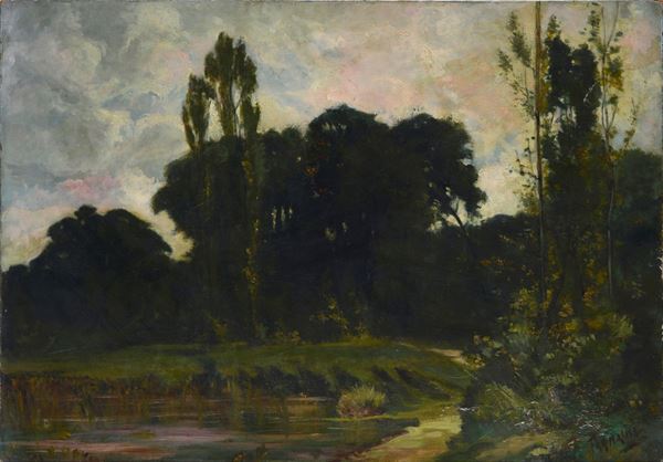 Anonimo, XX sec. - Radura con alberi