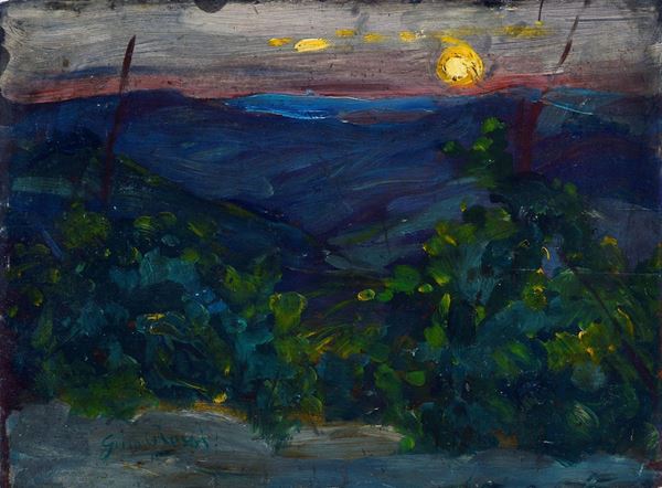 Anonimo, XX sec. - Paesaggio al tramonto