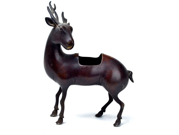 Cervo in bronzo  - Asta DA UNA COLLEZIONE MILANESE - Galleria Pananti Casa d'Aste