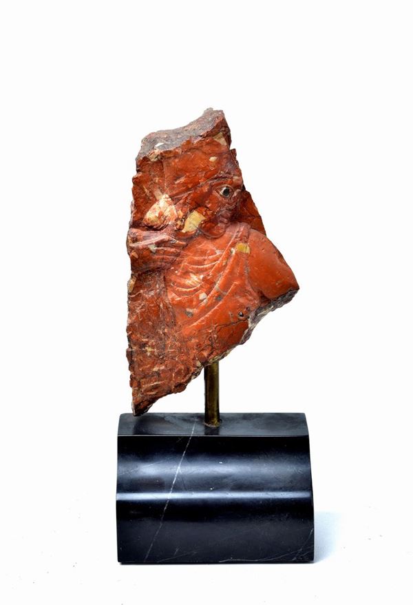Profile  - Antique bas-relief in pink stone - Auction FROM A MILANESE COLLECTION - Galleria Pananti Casa d'Aste