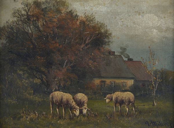Anonimo, XIX sec. - Grazing sheep